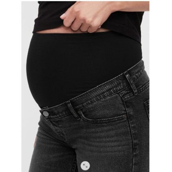 Gap Maternity Full Panel Cigarette Jeans Washed Black Size 32 Short - Picture 1 of 10